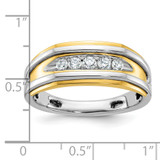 IBGoodman 14k Two-tone Men's Polished 5-Stone 1/4 Carat AA Quality Diamond Ring