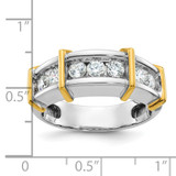 IBGoodman 14k Two-tone Men's Polished 7-Stone 1 Carat AA Quality Diamond Ring