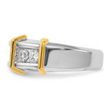 IBGoodman 14k Two-tone Men's Polished 7-Stone 1 Carat AA Quality Diamond Ring