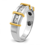 IBGoodman 14k Two-tone Men's Polished 7-Stone 1/2 Carat AA Quality Diamond Ring