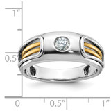 IBGoodman 14k Two-tone Men's Polished and Cut-Out 1/5 Carat AA Quality Diamond Ring