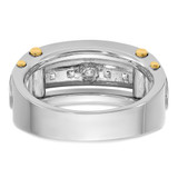 IBGoodman 14k Two-tone Men's Polished and Cut-Out 5-Stone 1 Carat AA Quality Square Diamond Ring