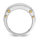IBGoodman 14k Two-tone Men's Polished and Cut-Out Square 5-Stone Ring Mounting