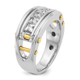 IBGoodman 14k Two-tone Men's Polished and Cut-Out Square 5-Stone Ring Mounting