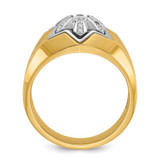 IBGoodman 14k Two-tone Men's Polished and Grooved 3/8 Carat AA Quality Diamond Star Ring