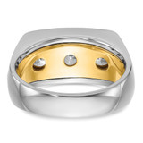 IBGoodman 14k Two-tone Men's Polished and Grooved 3-Stone Ring Mounting - B6-7D4642AC-6790