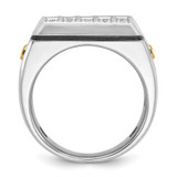 IBGoodman 14k Two-tone Men's Polished and Grooved 5-Row Cluster Ring Mounting