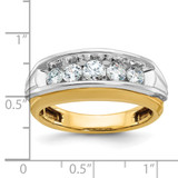 IBGoodman 14k Two-tone Men's Polished and Grooved 5-Stone 1 Carat AA Quality Diamond Ring - B6-8583EB19-1331