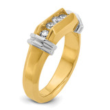 IBGoodman 14k Two-tone Men's Polished and Grooved 5-Stone 1/2 Carat AA Quality Diamond Ring - B5-AA6BE261-6630