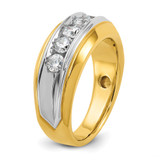 IBGoodman 14k Two-tone Men's Polished and Grooved 5-Stone Ring Mounting - B6-7A16A7CD-3418