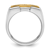 IBGoodman 14k Two-tone Men's Polished and Grooved 5-Stone Ring Mounting - B6-D210D928-3784