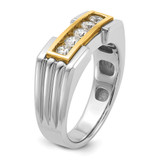 IBGoodman 14k Two-tone Men's Polished and Grooved 5-Stone Ring Mounting - B6-D210D928-3784