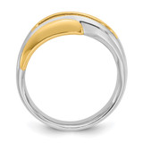 IBGoodman 14k Two-tone Men's Polished and Grooved Curved Bypass Ring Mounting