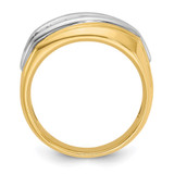 IBGoodman 14k Two-tone Men's Polished and Grooved Graduated 7-Stone Ring Mounting