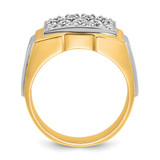 IBGoodman 14k Two-tone Men's Polished and Satin 1 Carat AA Quality Diamond Cluster Ring - B5-40CA3D4E-2027