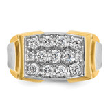 IBGoodman 14k Two-tone Men's Polished and Satin 1 Carat AA Quality Diamond Cluster Ring - B5-40CA3D4E-2027