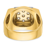 IBGoodman 14k Two-tone Men's Polished and Satin 1 Carat AA Quality Diamond Cluster Ring - B5-C036FD8B-7550