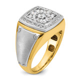 IBGoodman 14k Two-tone Men's Polished and Satin 1 Carat AA Quality Diamond Square Cluster Ring - B5-C67201DA-6401