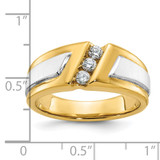 IBGoodman 14k Two-tone Men's Polished and Satin 3-Stone Ring Mounting - B5-1BD37CC7-3484