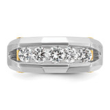IBGoodman 14k Two-tone Men's Polished and Satin Cut-Out 5-Stone Ring Mounting