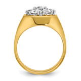 IBGoodman 14k Two-tone Men's Polished and Satin Round 1 1/5 Carat AA Quality Diamond Cluster Ring