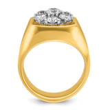 IBGoodman 14k Two-tone Men's Polished and Satin Round 2 Carat AA Quality Diamond Cluster Ring