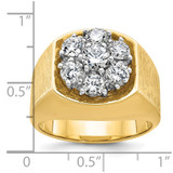 IBGoodman 14k Two-tone Men's Polished and Satin Round 2 Carat AA Quality Diamond Cluster Ring