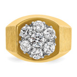 IBGoodman 14k Two-tone Men's Polished and Satin Round Cluster Ring Mounting - B0-8C773E32-7692