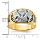 IBGoodman 14k Two-tone Men's Polished and Textured 32nd Degree Scottish Rite Masonic Ring Mounting - B0-1C5AD2DB-5845