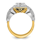 IBGoodman 14k Two-tone Men's Polished and Textured 32nd Degree Scottish Rite Masonic Ring Mounting - B0-3B4A68B9-5568