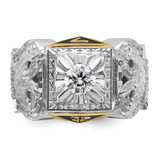 IBGoodman 14k Two-tone Men's Polished and Textured 32nd Degree Scottish Rite Masonic Ring Mounting - B0-3B4A68B9-5568