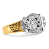IBGoodman 14k Two-tone Men's Polished and Textured 32nd Degree Scottish Rite Masonic Ring Mounting - B0-D0D7BB6F-9256