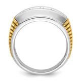 IBGoodman 14k Two-tone Men's Polished and Textured 5-Stone 1 Carat AA Quality Diamond Ring - B6-92EDE781-2006