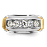IBGoodman 14k Two-tone Men's Polished and Textured 5-Stone 1 Carat AA Quality Diamond Ring - B6-92EDE781-2006