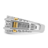 IBGoodman 14k Two-tone Men's Polished and Textured 5-Stone Ring Mounting