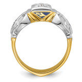 IBGoodman 14k Two-tone Men's Polished and Textured Blue Lodge Master Masonic Ring Mounting - B0-569A953C-7115
