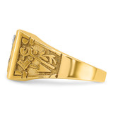 IBGoodman 14k Two-tone Men's Polished and Textured Blue Lodge Master Masonic Ring Mounting - B0-82A4D9BC-2551
