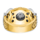 IBGoodman 14k Two-tone Men's Polished and Textured Double Eagle Masonic Shriner's Ring Mounting - B0-A56EB39C-3235