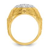 IBGoodman 14k Two-tone Men's Polished and Textured Oval Cluster Ring Mounting