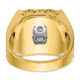 IBGoodman 14k Two-tone Men's Polished and Textured Scroll Design 2 Carat AA Quality Diamond Square Cluster Ring