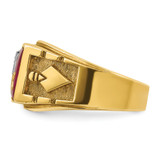 IBGoodman 14k Two-tone Men's Polished and Textured with Lab Created Ruby and Diamond Blue Lodge Master Masonic Ring - B0-9565C88A-9501