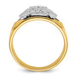 IBGoodman 14k Two-tone Men's Polished and Textured with Multi-color Enamel and Diamond 32nd Degree Scottish Rite Masonic Ring - B0-101B4249-4805