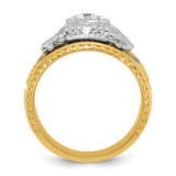IBGoodman 14k Two-tone Men's Polished and Textured with Multi-color Enamel and Diamond 32nd Degree Scottish Rite Masonic Ring - B0-16158907-8410