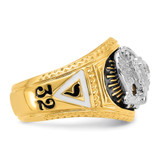 IBGoodman 14k Two-tone Men's Polished and Textured with Multi-color Enamel and Diamond 32nd Degree Scottish Rite Masonic Ring - B0-16158907-8410