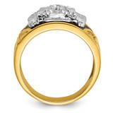 IBGoodman 14k Two-tone Men's Polished and Textured with Multi-color Enamel and Diamond 32nd Degree Scottish Rite Masonic Ring - B0-53A7BB58-9374