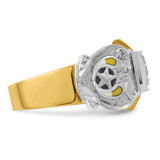 IBGoodman 14k Two-tone Men's Polished and Textured with Multi-color Enamel and Diamond Knights Templar Masonic Shriner's Ring