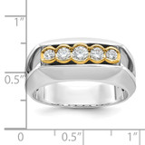 IBGoodman 14k Two-tone Men's Polished Graduated 5-Stone 1/2 Carat AA Quality Diamond Ring