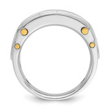 IBGoodman 14k Two-tone Men's Polished Grooved and Cut-Out 5-Stone 1 Carat AA Quality Diamond Ring