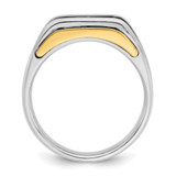 IBGoodman 14k Two-tone Men's Polished Satin and Cut-Out 3-Stone Ring Mounting - B6-081AD07D-9967