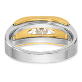 IBGoodman 14k Two-tone Men's Polished Satin and Cut-Out 3-Stone Ring Mounting - B6-081AD07D-9967